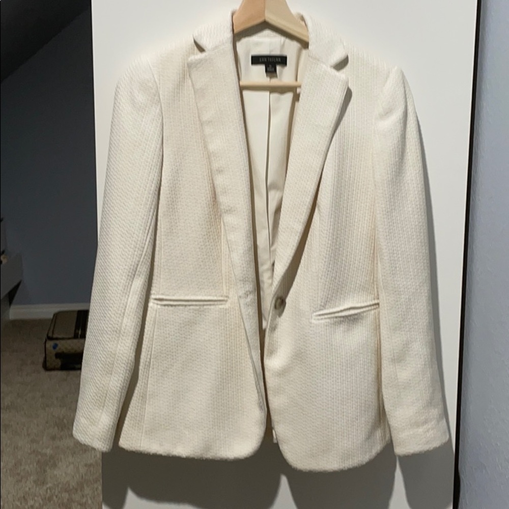 Ann Taylor white blazer